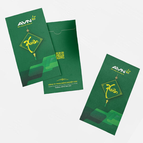 Thiết kế bao lì xì năm mới màu xanh lá cây