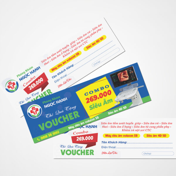 Thiết kế Voucher khuyến mãi dịch vụ phòng khám siêu âm