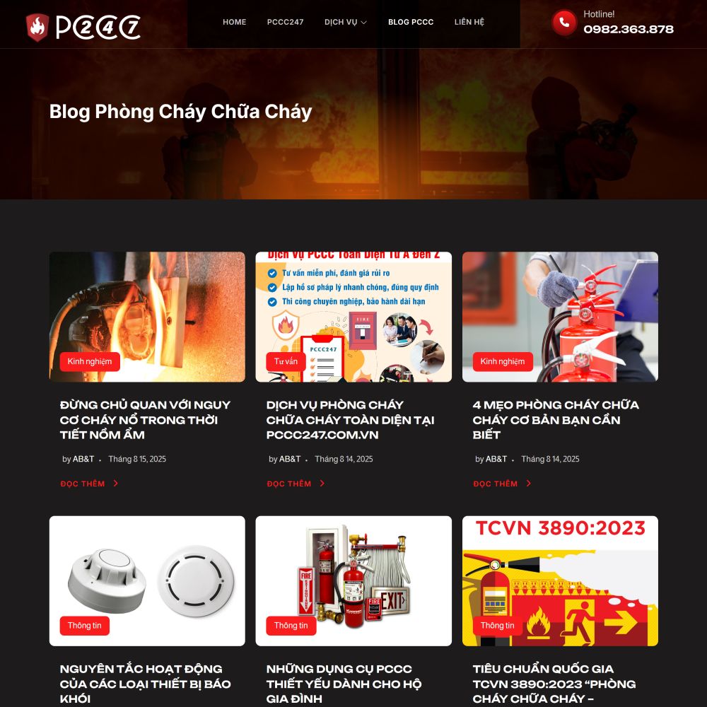 Thiết kế trang web dịch vụ tư vấn, thi công phòng cháy chữa cháy - Ảnh 4