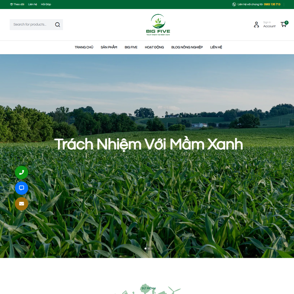 Thiết kế website Nông nghiệp phong cách màu xanh - Ảnh 4