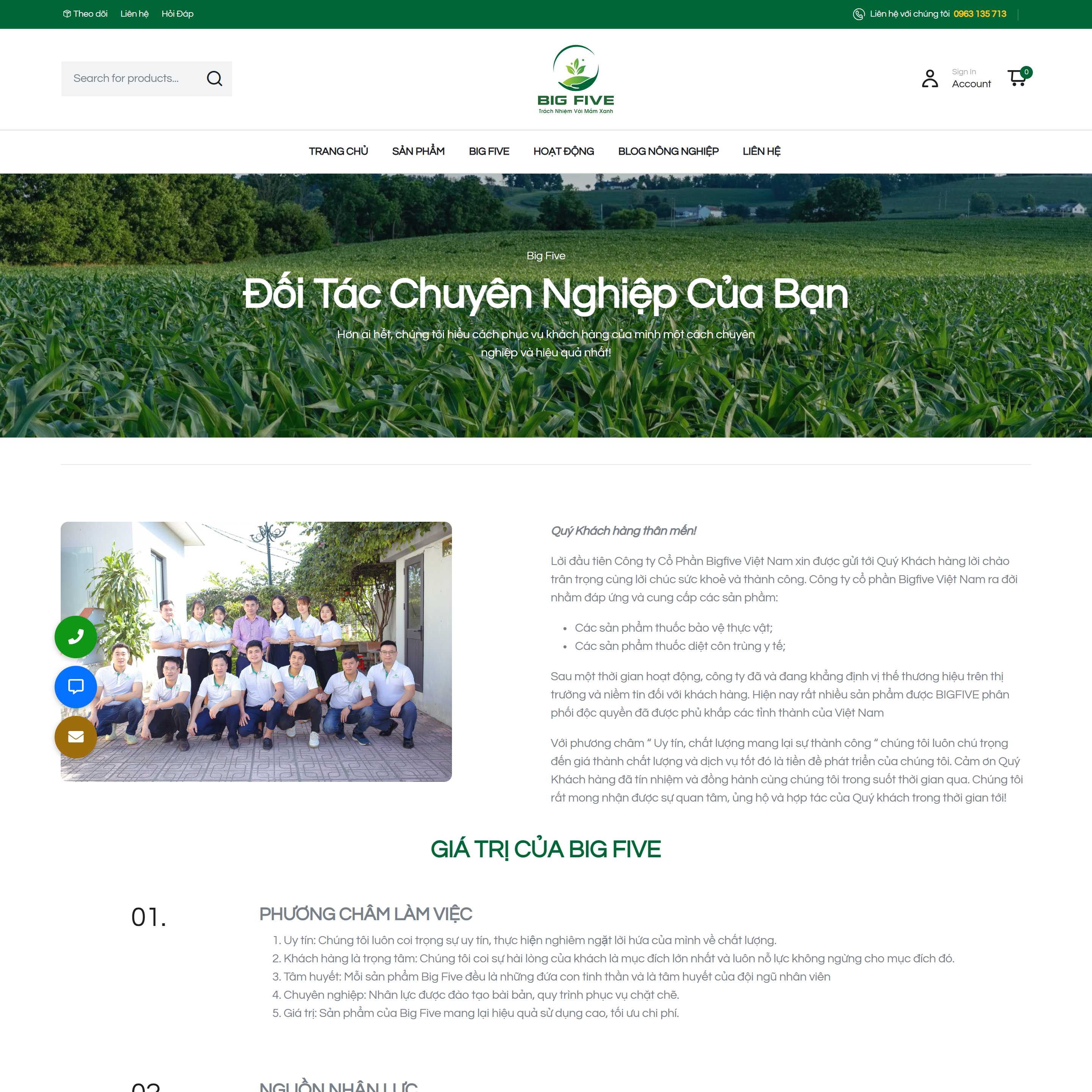 Thiết kế website Nông nghiệp phong cách màu xanh - Ảnh 5