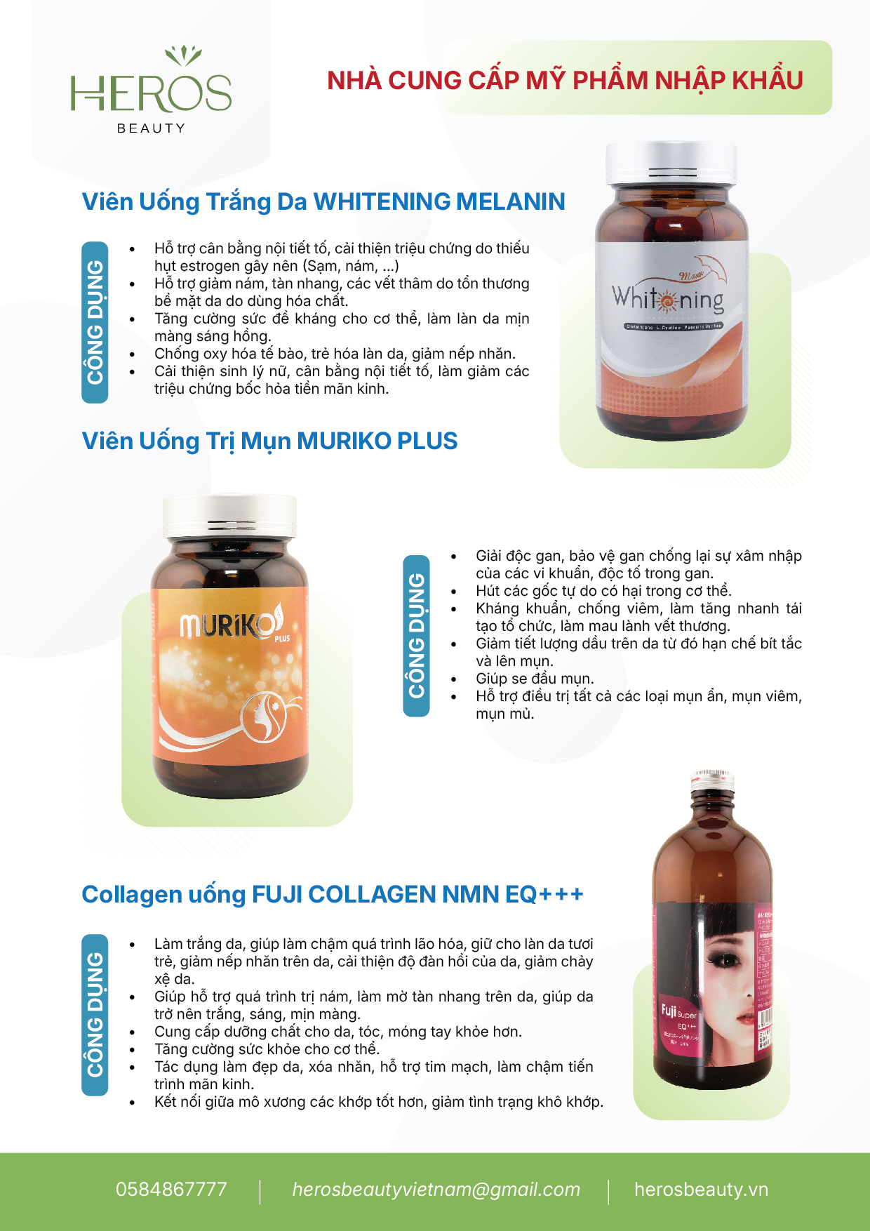 Thiết kế tờ rơi mỹ phẩm nhập khẩu màu xanh nhạt - Ảnh 3