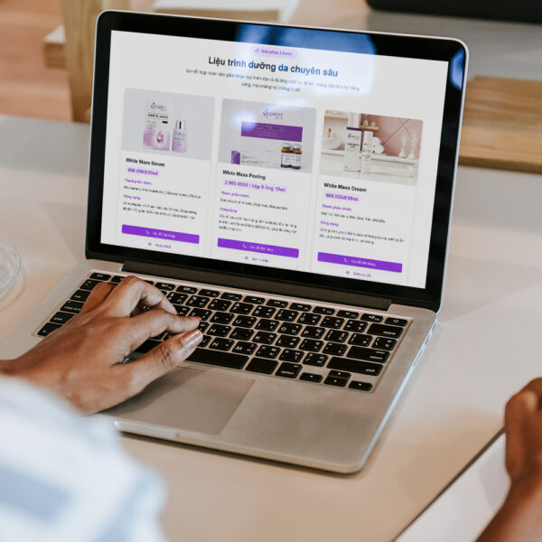 Thiết kế trang web landing page trưng bày mỹ phẩm