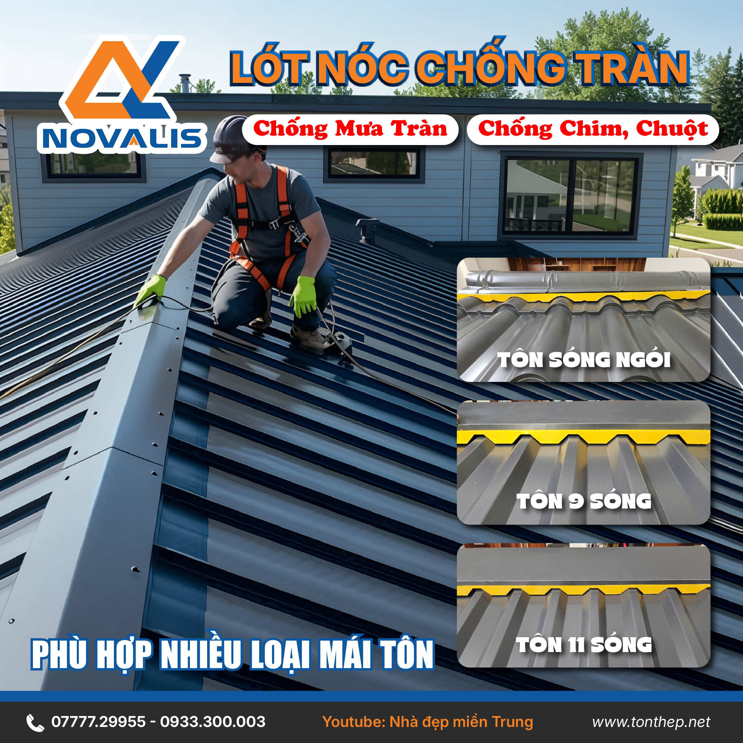 Thiết kế banner quảng cáo sản phẩm Lót nóc mái tôn chống tràn - Ảnh 2