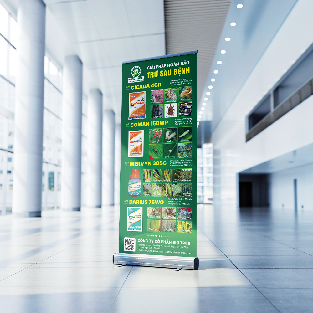 Thiết kế standee quảng cáo sản phẩm vật tư nông nghiệp